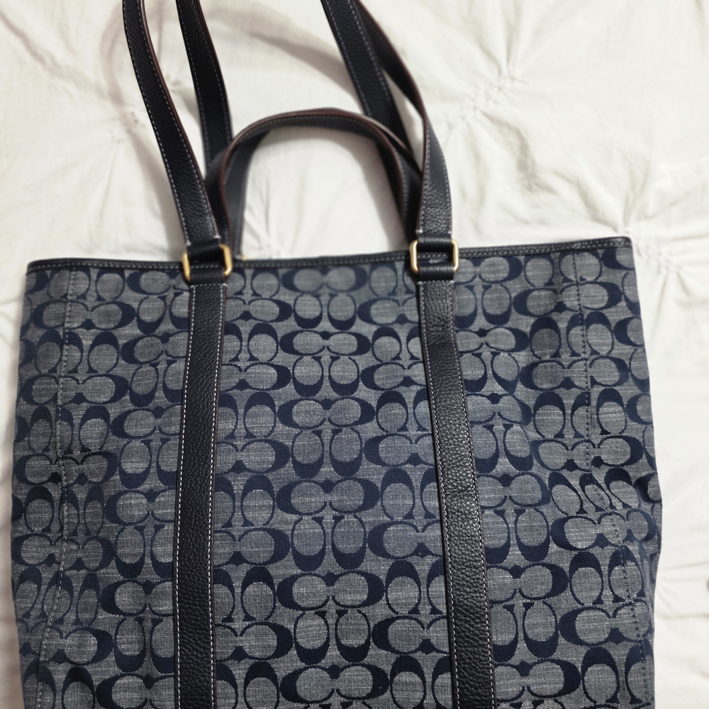 Stylish Blue and light Blue Tote Bag - Picture 2 of 3